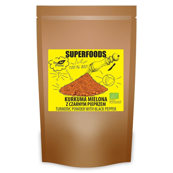 Kurkuma mielona z czarnym pieprzem BIO 200 g - BIO PLANET SUPERFOODS