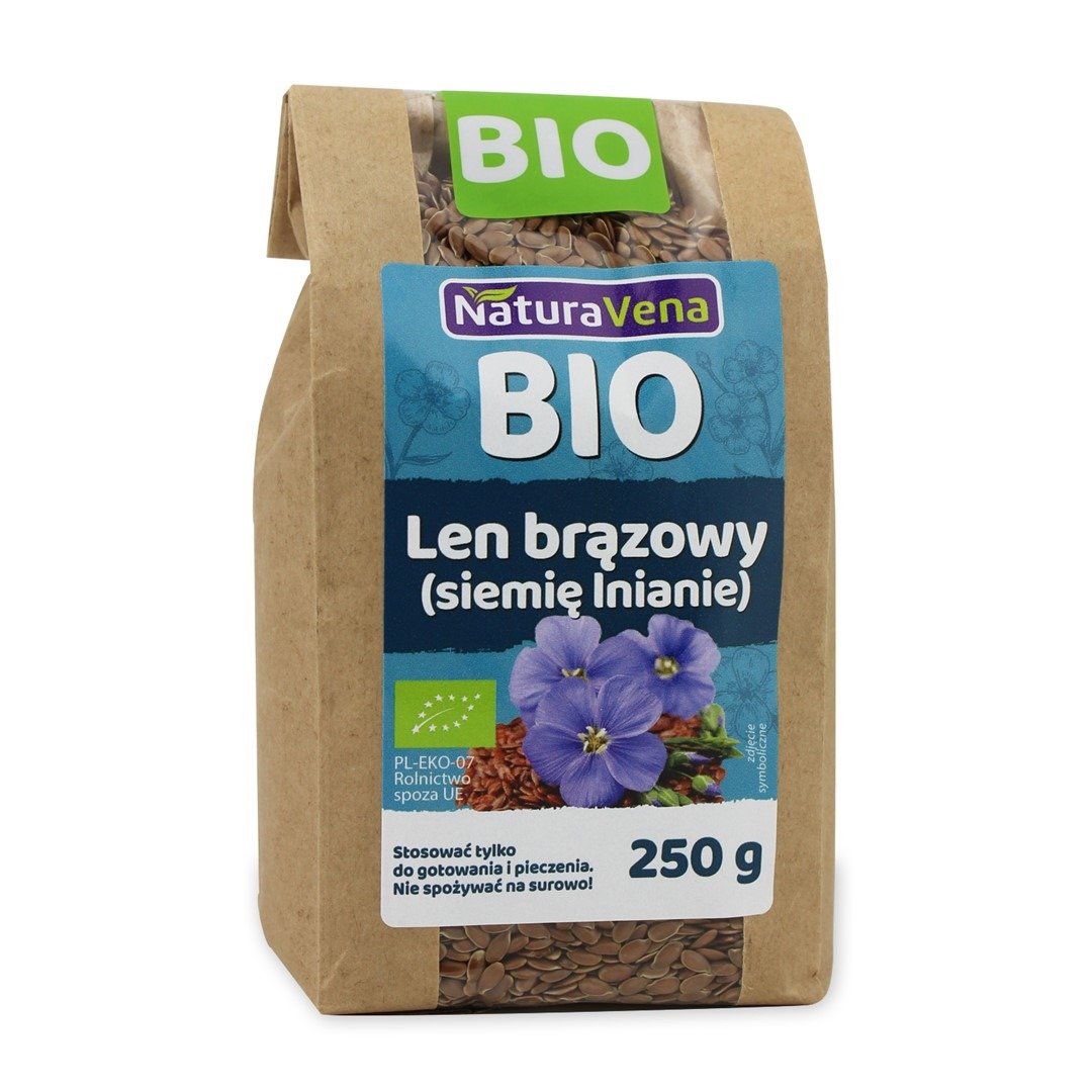 Len brązowy (siemię lniane) BIO 250 g - NATURAVENA