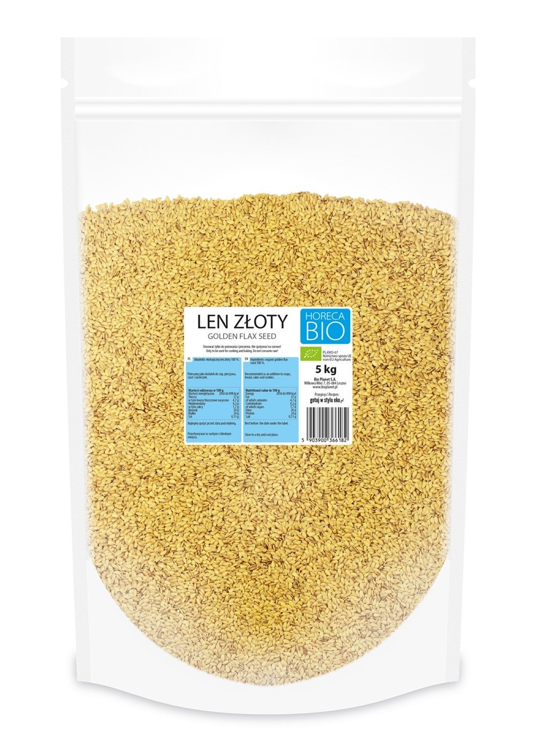 Len złoty (siemię lniane) BIO 5 kg - HORECA (BIO PLANET)