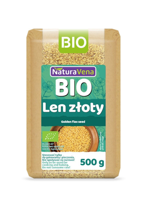 Len złoty (siemię lniane) BIO 500 g - NATURAVENA
