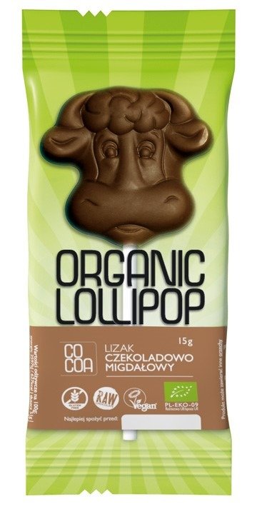 Lizak czekoladowo - migdałowy bezglutenowy BIO 15 g - COCOA