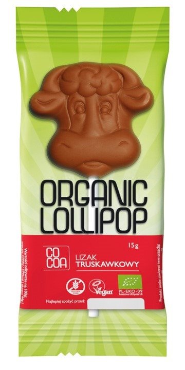 Lizak czekoladowo - truskawkowy bezglutenowy BIO 15 g – COCOA