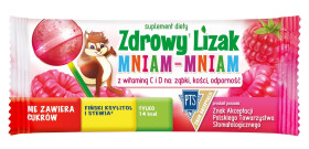 Lizak kulka o smaku malinowym z witaminą d i c bez cukru bezglutenowy 6 g - ZDROWY LIZAK (MNIAM MNIAM)