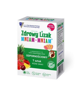 Lizaki mix smaków na odporność bez cukru bezglutenowy (7 szt.) 42 g - ZDROWY LIZAK (MNIAM MNIAM)