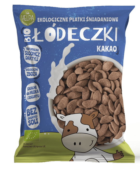 Łódeczki jaglano - orkiszowe z kakao bez dodatku cukrów BIO 260 g - HELPA