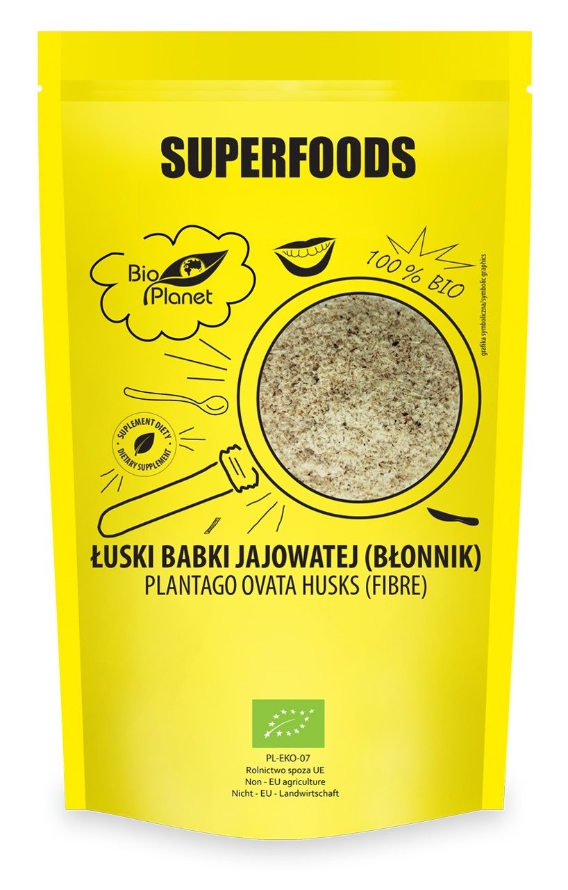 Łuski babki jajowatej (błonnik) BIO 100 g - BIO PLANET SUPERFOODS