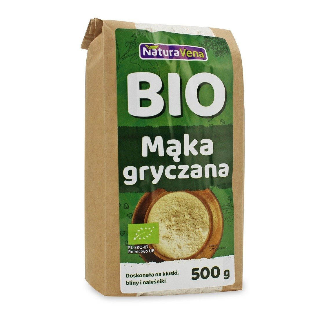 Mąka gryczana jasna bezglutenowa BIO 500 g - NATURAVENA