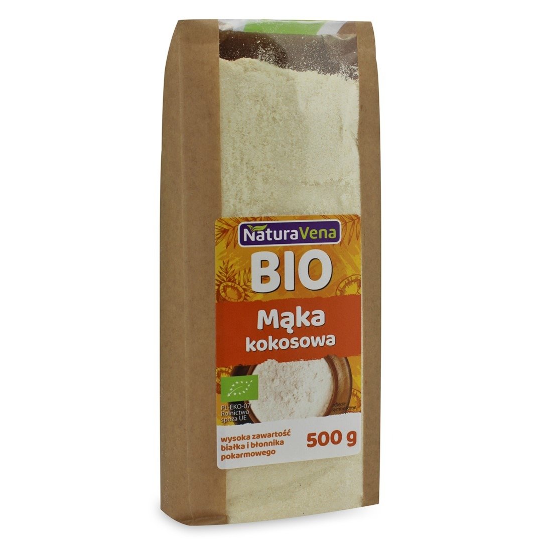 Mąka kokosowa bezglutenowa BIO 500 g - NATURAVENA