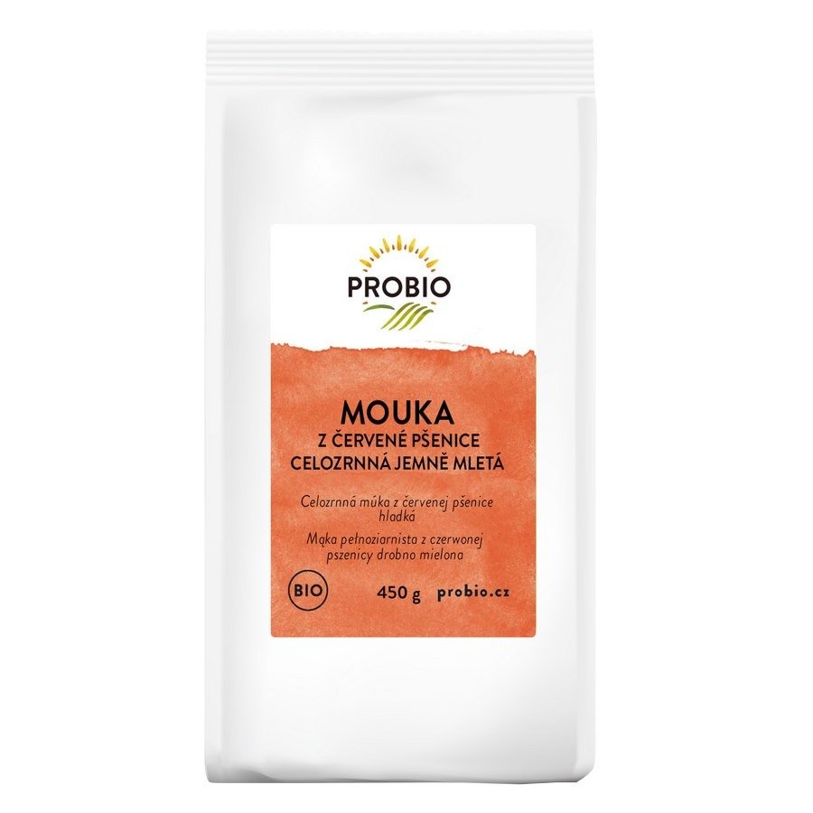 Mąka z pszenicy czerwonej pełnoziarnista BIO 450 g - PROBIO