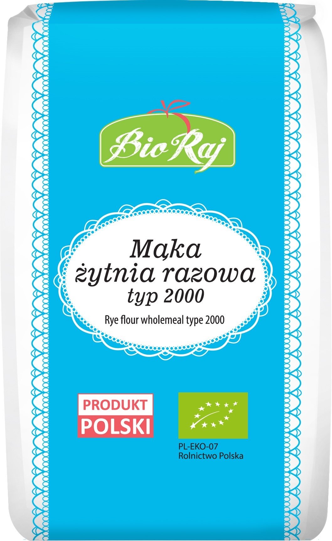 Mąka żytnia razowa typ 2000 BIO (POLSKA) 1 kg - BIO RAJ