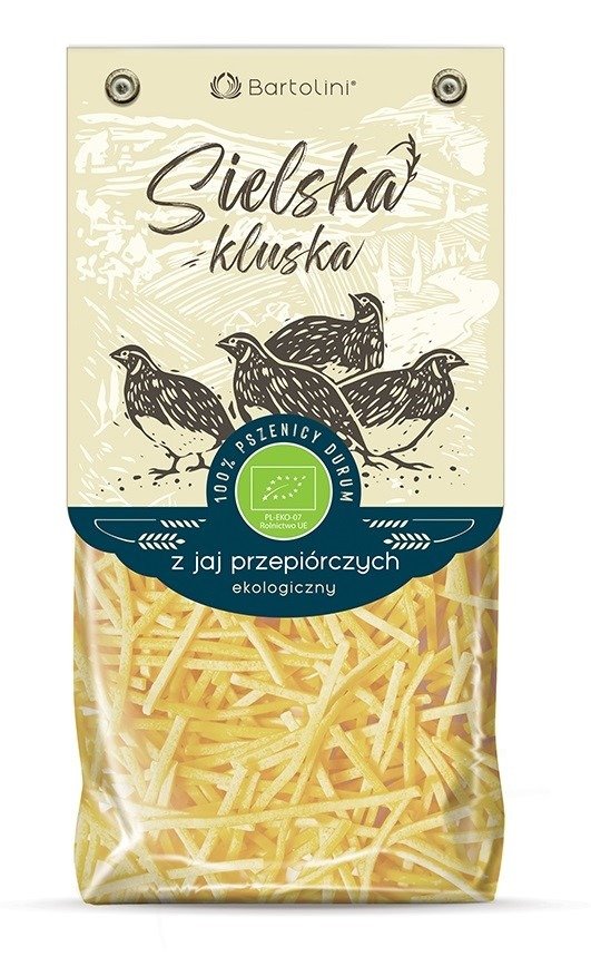 Makaron BIO KRAJANKA Z JAJAMI PRZEPIÓRCZYMI 250 g - BARTOLINI (SIELSKA KLUSKA)