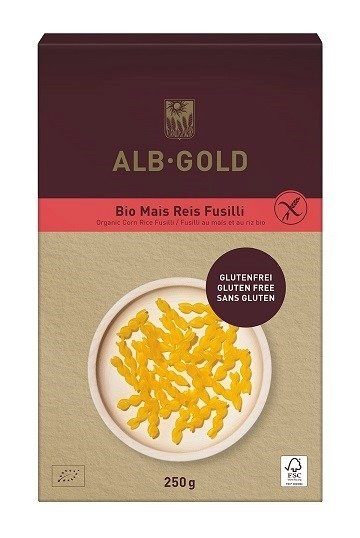 Makaron (kukurydziano - ryżowy) świderki bezglutenowy BIO 250 g - ALB-GOLD