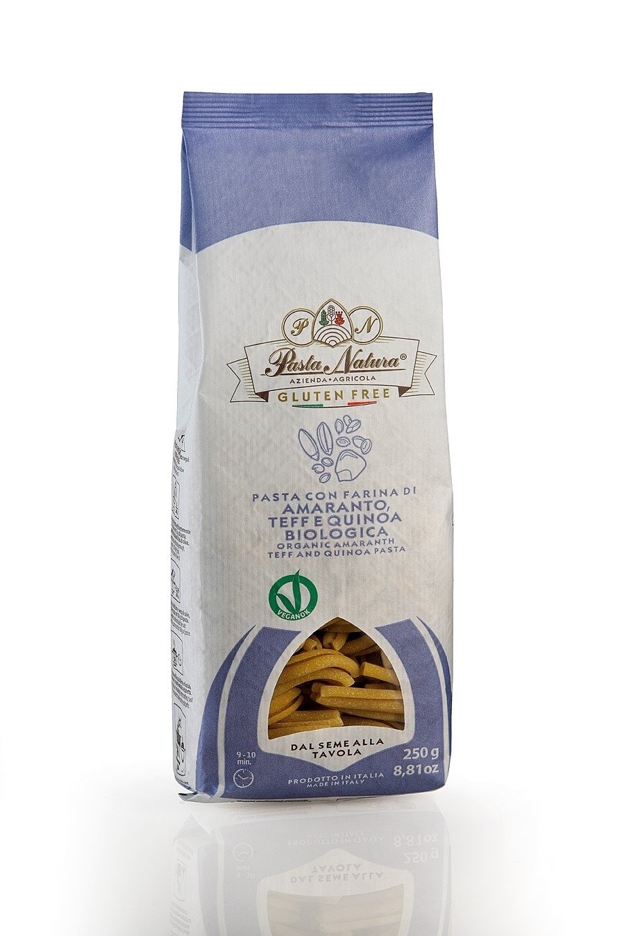 Makaron (kukurydziano - ryżowy z amarantusem, teff i quinoa) casareccia bezglutenowy BIO 250 g - PASTA NATURA
