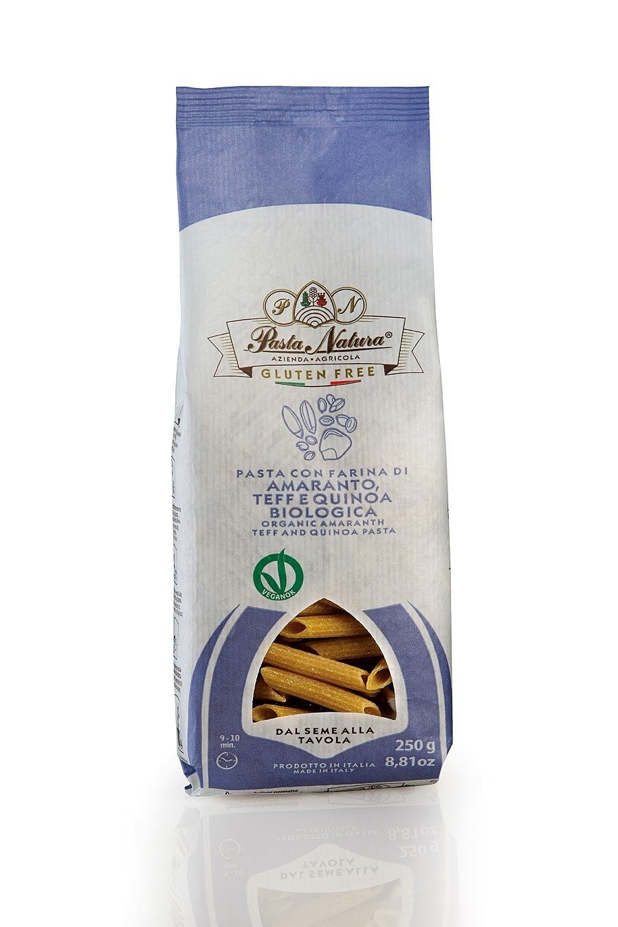 Makaron (kukurydziano - ryżowy z amarantusem, teff i quinoa) penne bezglutenowy BIO 250 g - PASTA NATURA