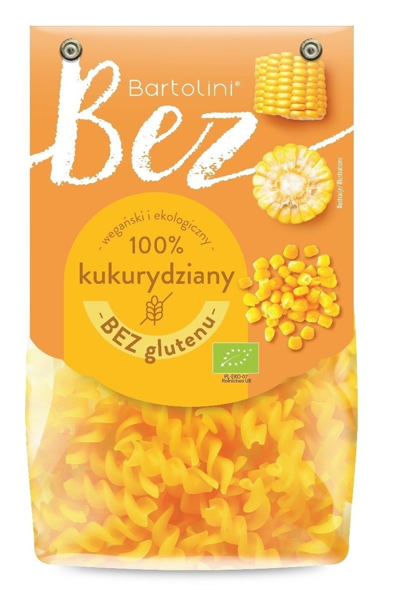 Makaron (kukurydziany) świderki bezglutenowy BIO 250 g - BARTOLINI
