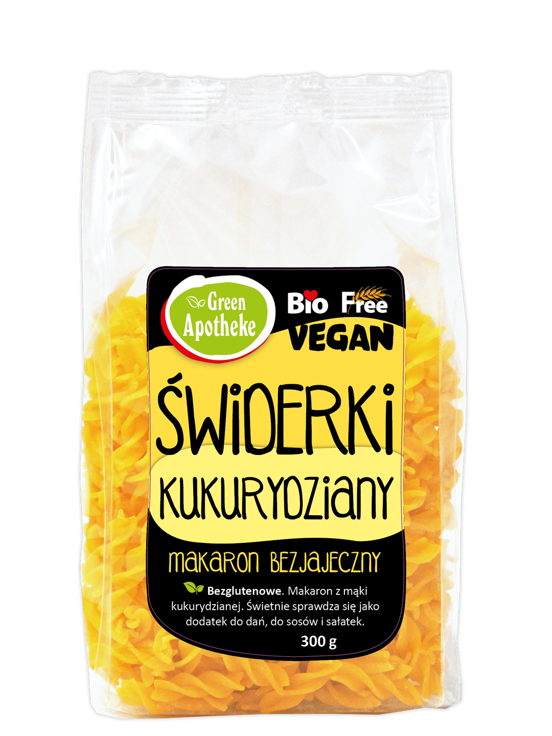 Makaron (kukurydziany) świderki bezglutenowy BIO 300 g - APOTHEKE