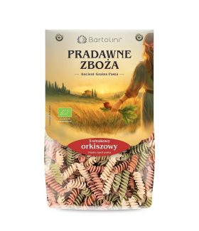 Makaron (orkiszowy 3-smakowy) świderki BIO 250 g - BARTOLINI (PRADAWNE ZBOŻA)