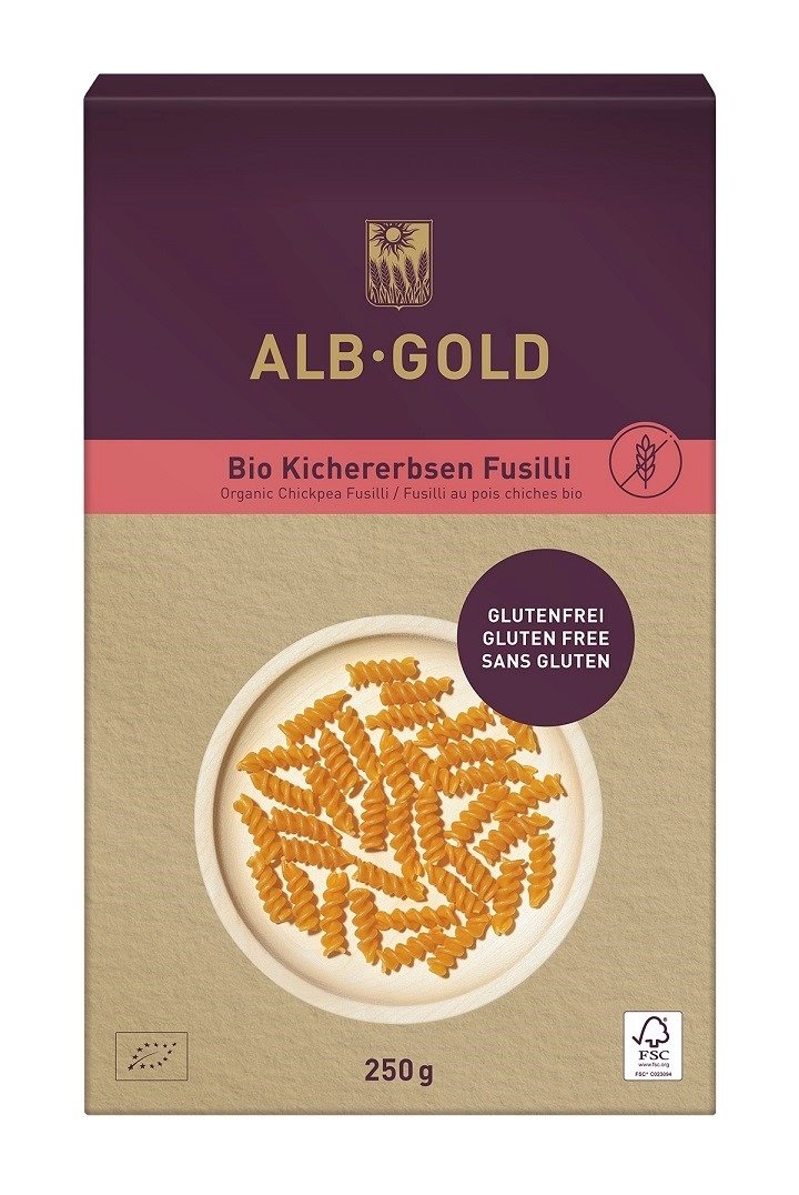 Makaron proteinowy (z ciecierzycy) świderki bezglutenowy BIO 250 g - ALB-GOLD