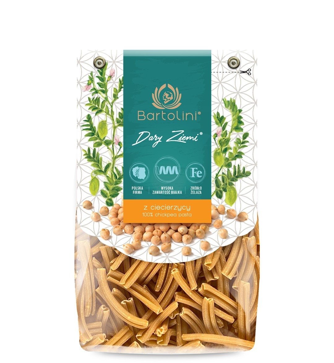 Makaron proteinowy (z ciecierzycy) warkocz 250 g - BARTOLINI