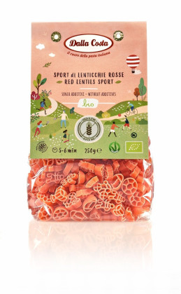 Makaron proteinowy (z soczewicy czerwonej) sport bezglutenowy BIO 250 g - DALLA COSTA
