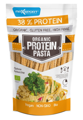 Makaron proteinowy (z soi zielonej i quinoa) fettuccine bezglutenowy BIO 200 g - MAXSPORT