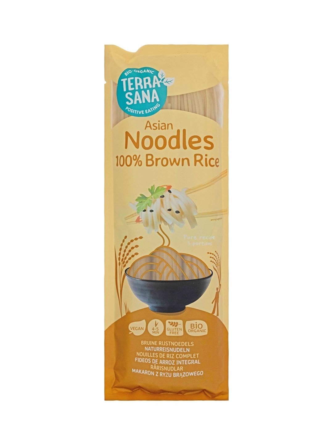 Makaron (ryżowy razowy) noodle spaghetti bezglutenowy BIO 250 g - TERRASANA