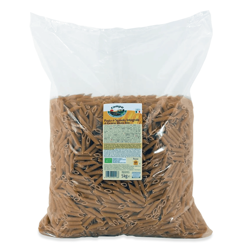 Makaron (semolinowy razowy) penne BIO 5 kg - HORECA