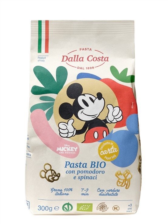 Makaron (semolinowy trójkolorowy) disney mickey BIO 300 g - DALLA COSTA