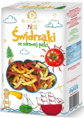 Makaron (semolinowy z suszonymi warzywami) dla dzieci świdrzaki 250 g - BARTOLINI