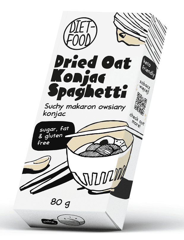 Makaron (suchy konjac - OWIES) SPAGHETTI BEZGLUTENOWY 80 g - DIET-FOOD