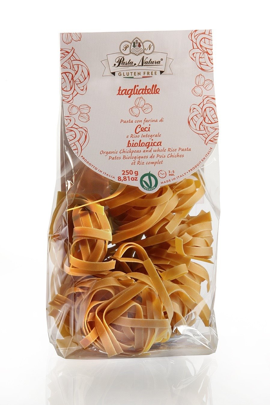 Makaron (z ciecierzycy i brązowego ryżu) tagliatelle bezglutenowy BIO 250 g - PASTA NATURA