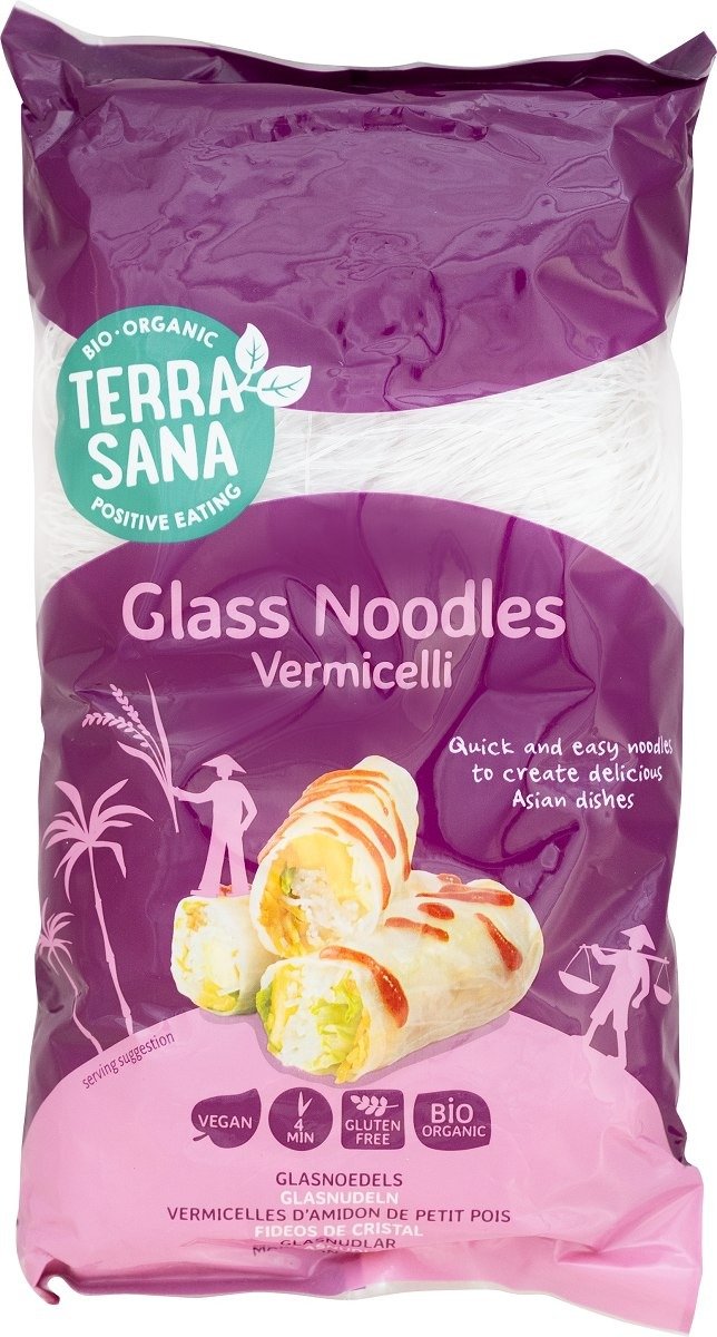 Makaron (z grochu) szklany vermicelli bezglutenowy BIO 200 g - TERRASANA