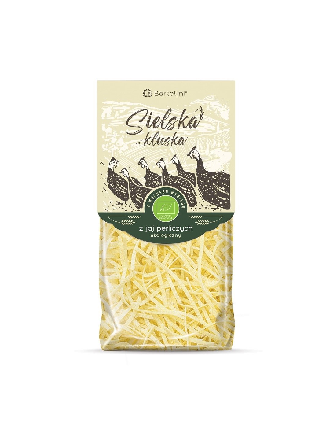 Makaron (z jajami perliczymi) krajanka BIO 250 g - BARTOLINI (SIELSKA KLUSKA)