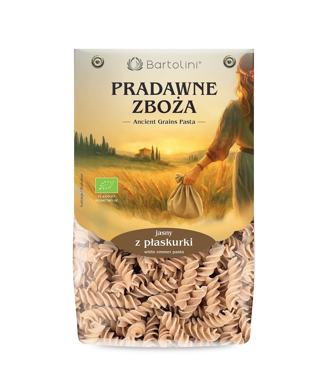 Makaron (z płaskurki) świderki BIO 250 g - BARTOLINI (PRADAWNE ZBOŻA)