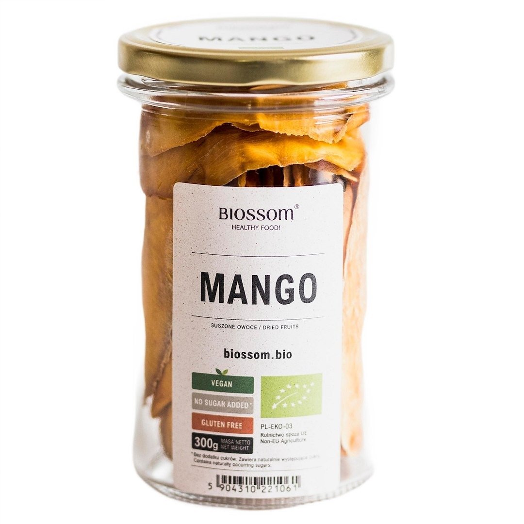 Mango suszone bezglutenowe BIO 300 g - BIOSSOM