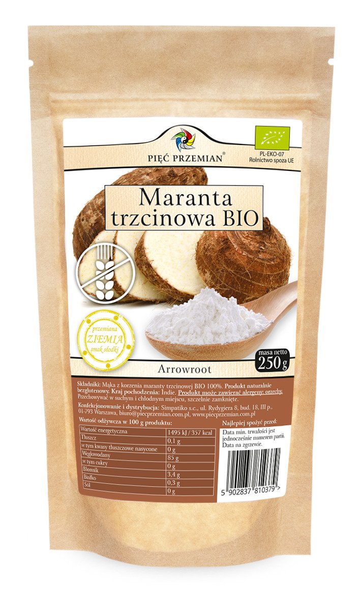 Maranta trzcinowa bezglutenowa BIO 250 g - PIĘĆ PRZEMIAN