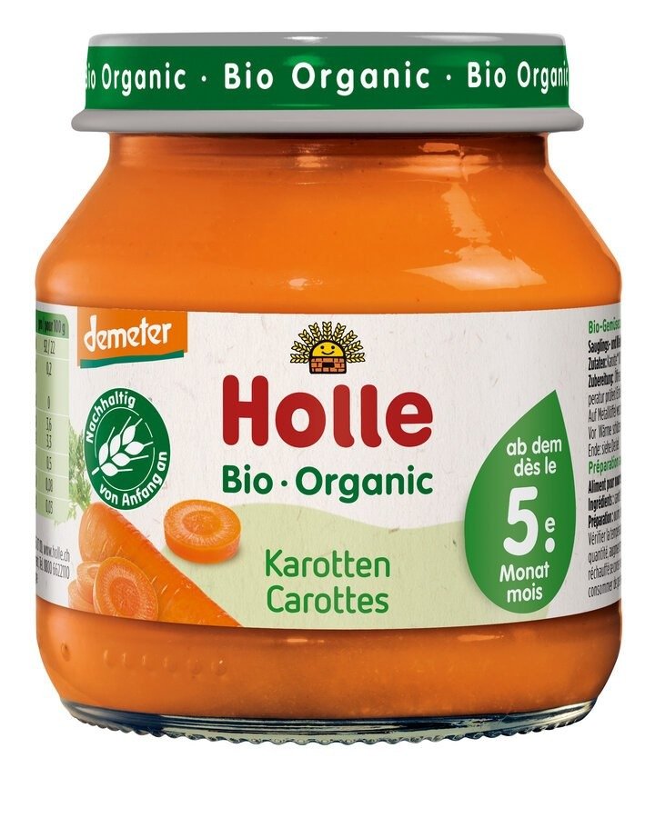 Marchew bez dodatku cukrów bezglutenowa od 5 miesiąca demeter BIO 125 g (SŁOIK) - HOLLE