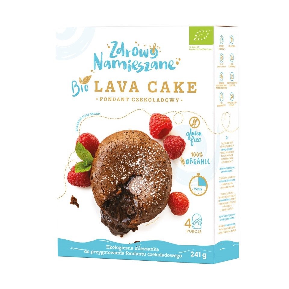Mieszanka na fondant czekoladowy (lava cake) bezglutenowa BIO 241 g - ZDROWO NAMIESZANE