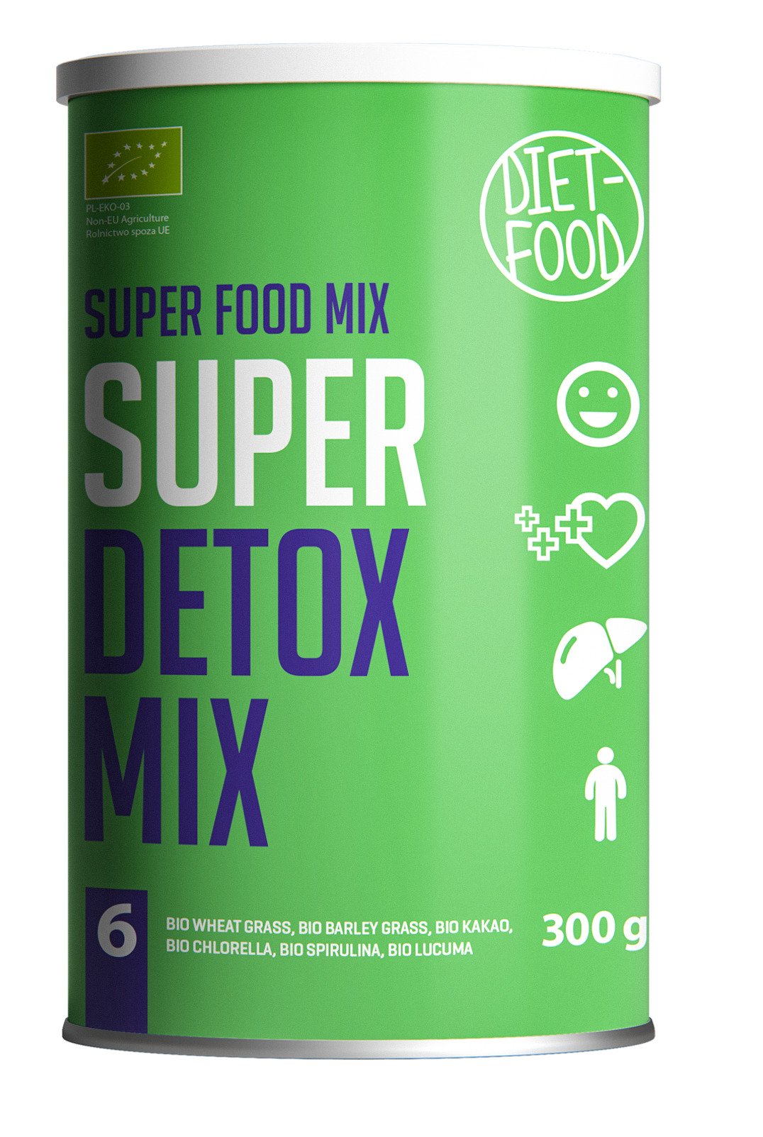 Mieszanka super detox mix w proszku BIO 300 g - DIET-FOOD