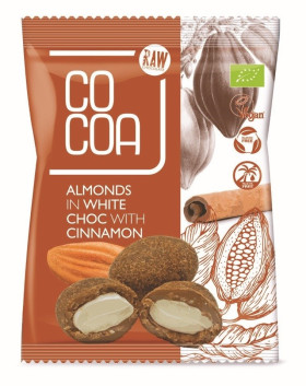 Migdały w białej polewie z cynamonem BIO 70 g - COCOA