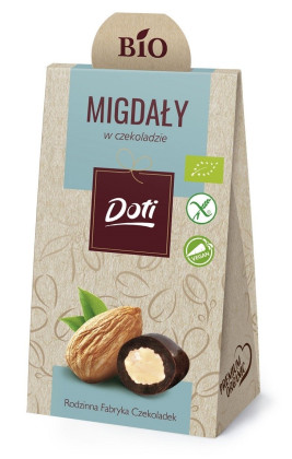 Migdały w czekoladzie gorzkiej bezglutenowe BIO 50 g - DOTI