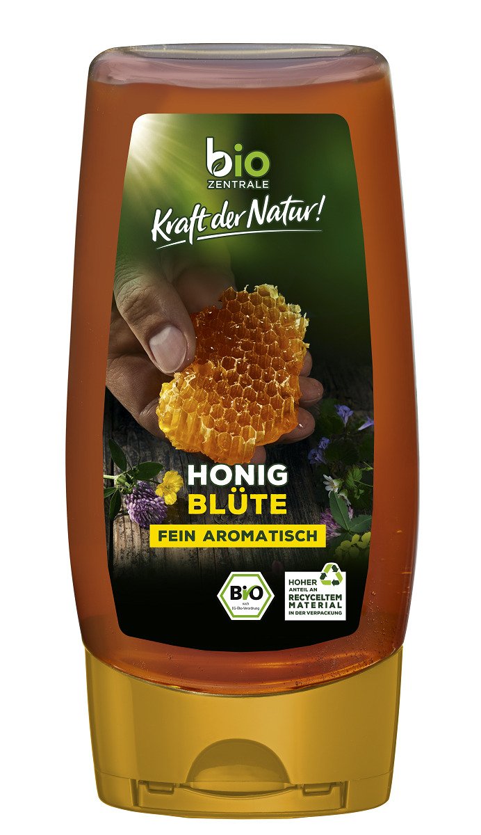 Miód nektarowy wielokwiatowy bezglutenowy BIO Z DOZOWNIKIEM 350 g - BIO ZENTRALE
