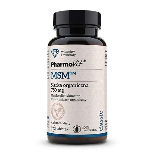 Msm siarka organiczna (750 mg) bezglutenowa 120 tabletek - PHARMOVIT (CLASSIC)