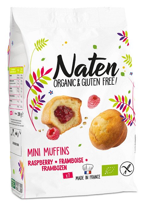 Muffinki mini z nadzieniem malinowym bezglutenowe BIO 200 g - NATEN