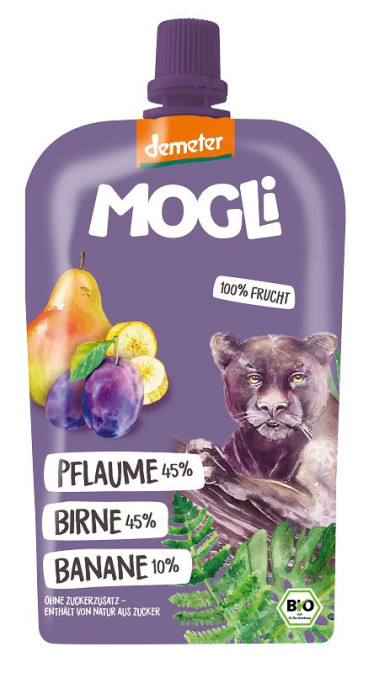 Mus gruszka - śliwka - banan bez dodatku cukrów demeter BIO 120 g - MOGLI