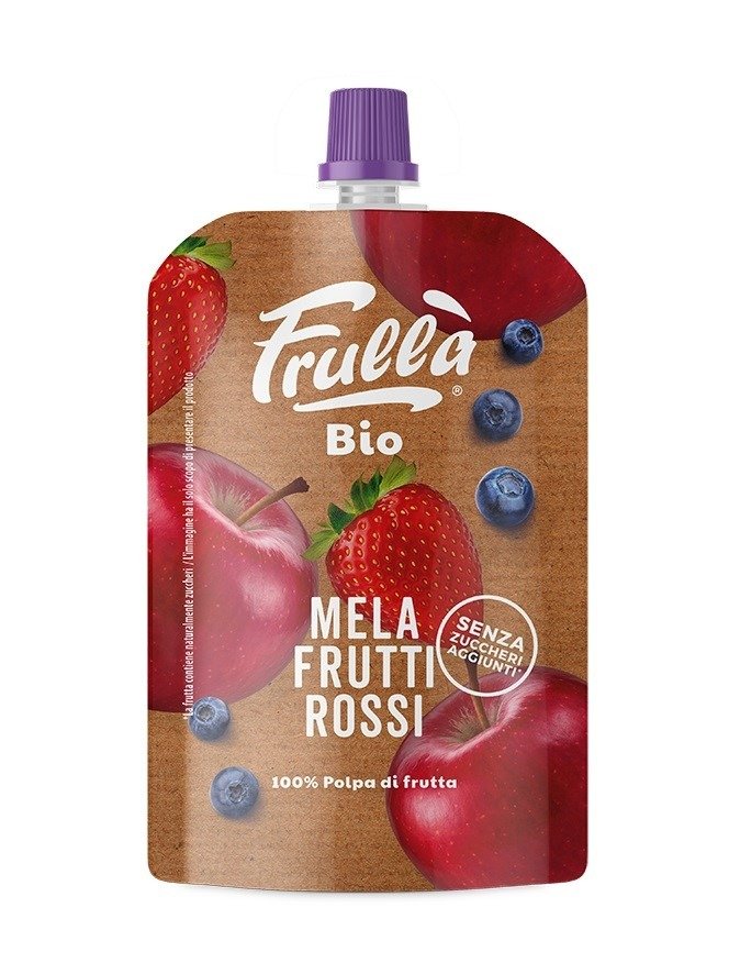 Mus jabłko -  czerwone owoce bez dodatku cukrów BIO 100 g - FRULLA