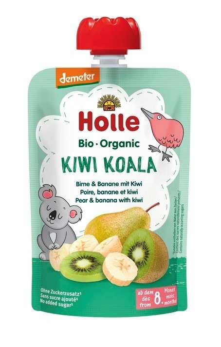 Mus kiwi koala (gruszka - banan - kiwi) bez dodatku cukrów od 8 miesiąca demeter BIO 100 g - HOLLE