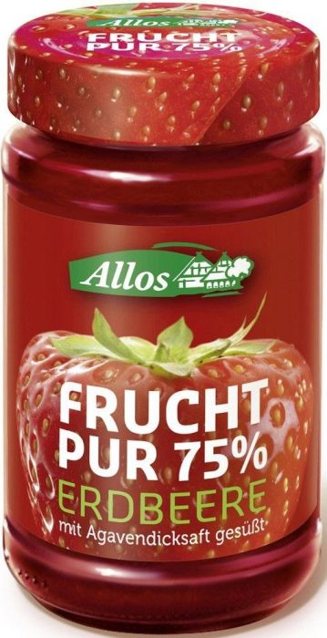 Mus truskawkowy (75 % owoców) bezglutenowy BIO 250 g - ALLOS