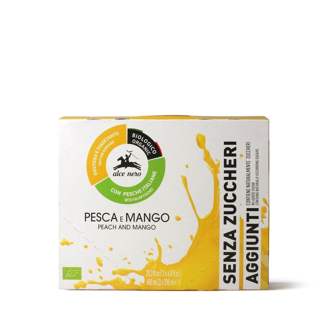 Napój brzoskwinia - mango bez dodatku cukrów BIO 200 ml - ALCE NERO