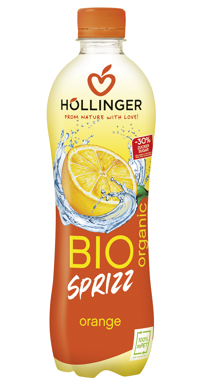 Napój gazowany pomarańczowy 30 % mniej cukru BIO 500 ml - HOLLINGER
